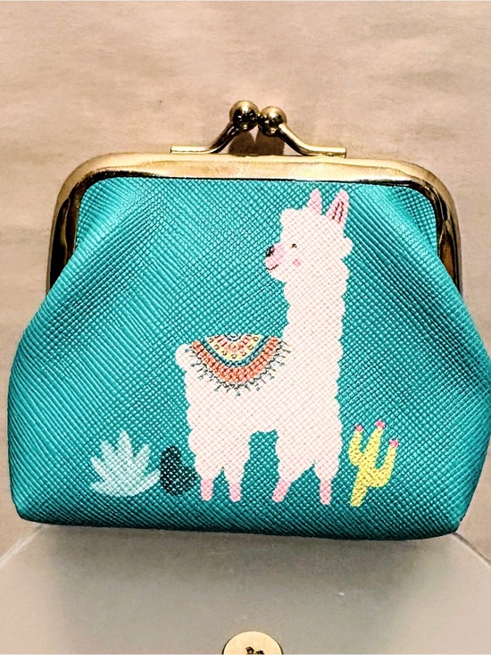Accessories - Llama Kiss-Lock Coin Purse - Teal